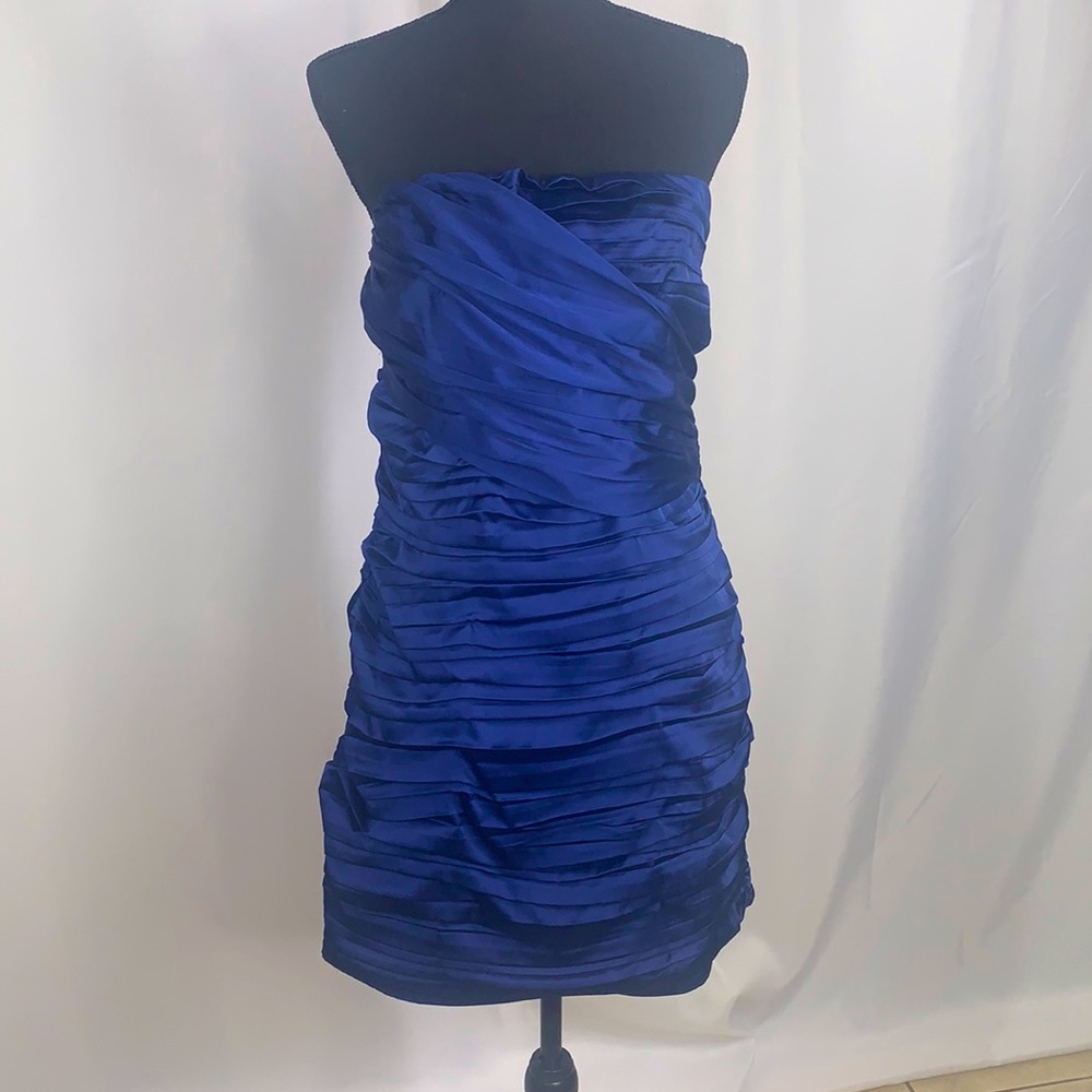 Express Blue Strapless Dress